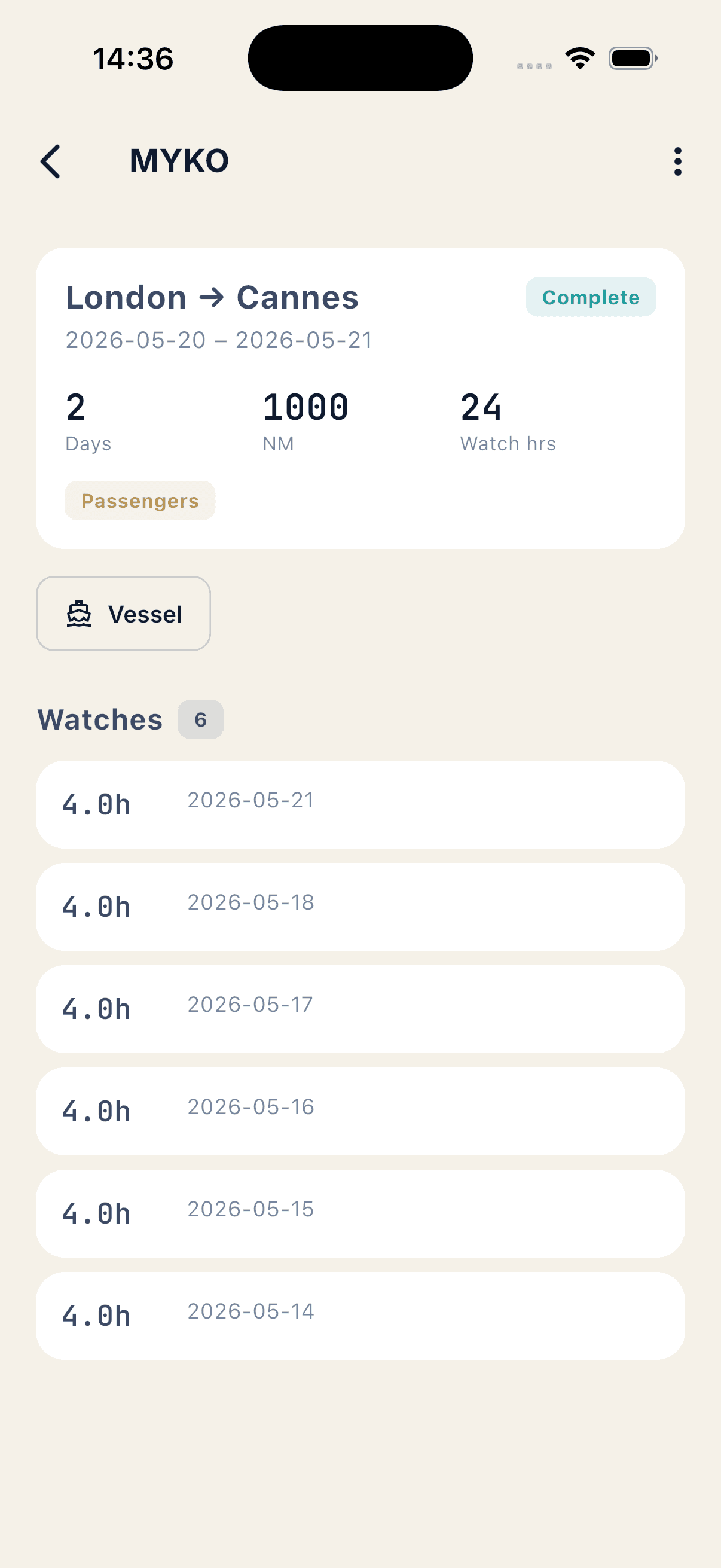 Bridgedeck Logbook — Logbook